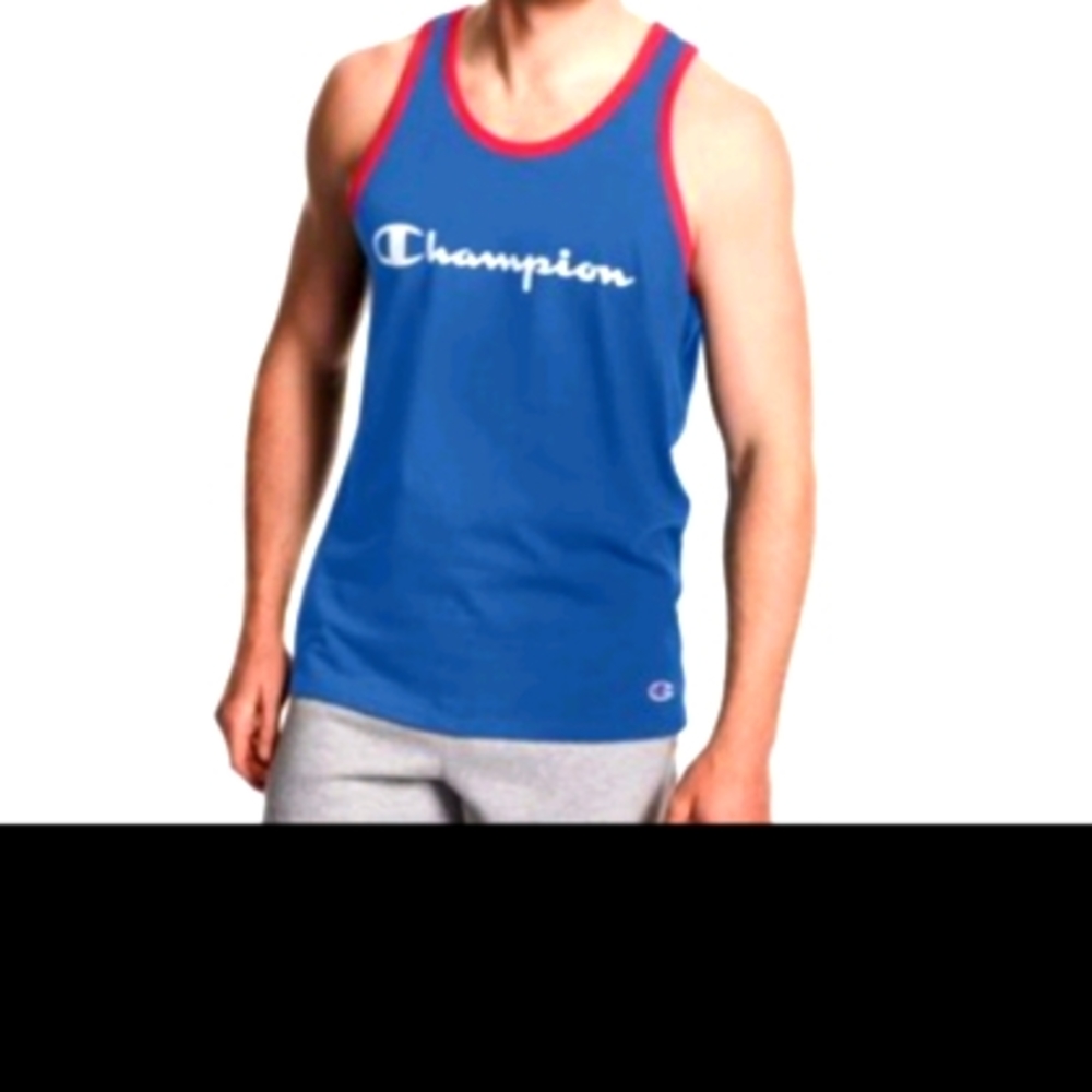 Red and blue champion shirt
